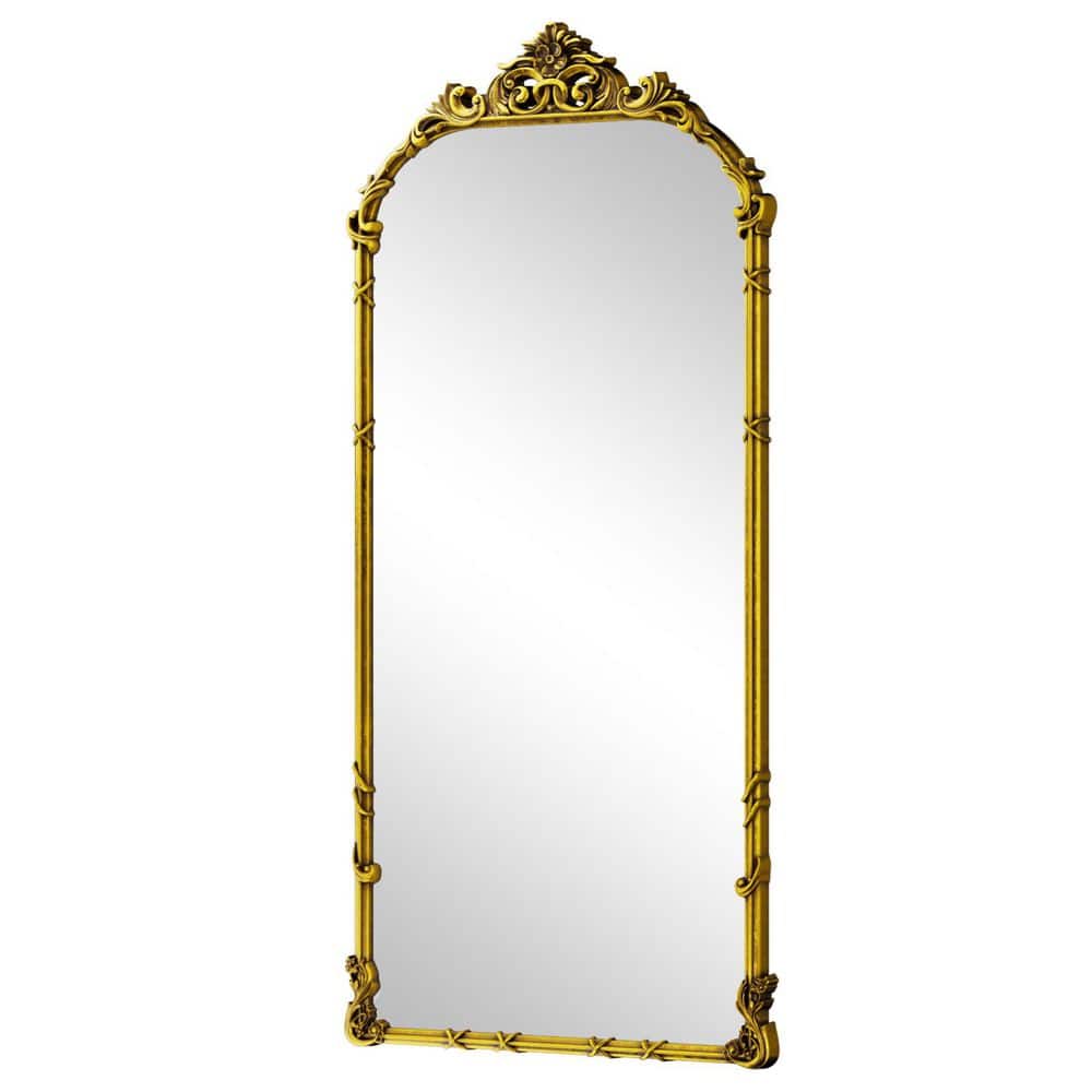 Antique Gold 32 in. W x 71 in. H Arch Ornate Scroll Floral Carved Vintage Retro Full Length Floor Mirror price history on PriceWatchPro