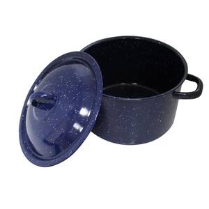 21 qt. Blue Enamel Steamer Pot with Steaming Rack