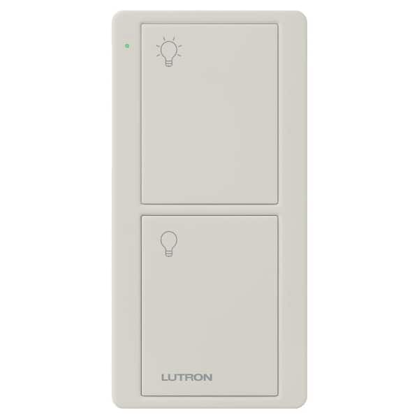 Lutron Pico Smart Remote (2-Button On/Off) for Caseta Smart Switch, Light Almond (PJ2-2B-GLA-L01)