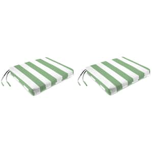 19 in. L x 17 in. W x 2 in. T Outdoor Seat Cushion in Awning Cucumber (2-Pack)