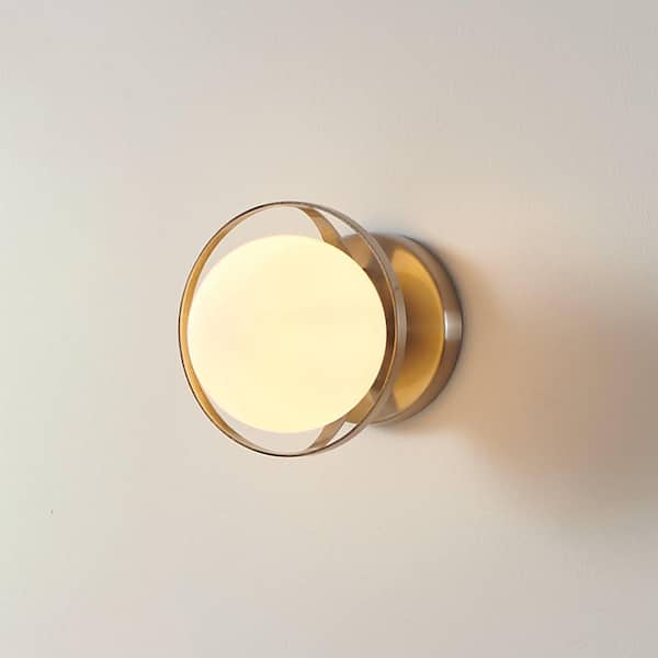 Parker 6-in. 1-light Brushed Nickel Vanity Light with Etched Opal Glass Shade