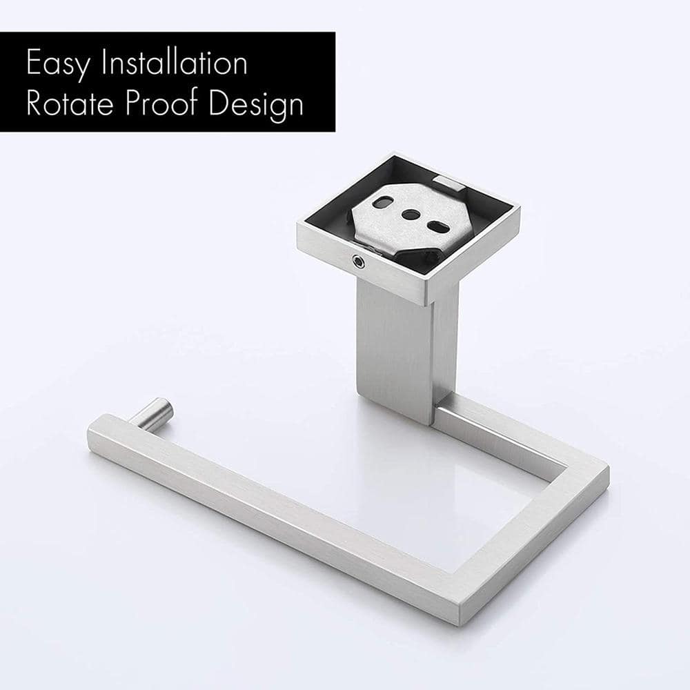 Brushed Nickel Wall Mounted Square Toilet Paper Holder
