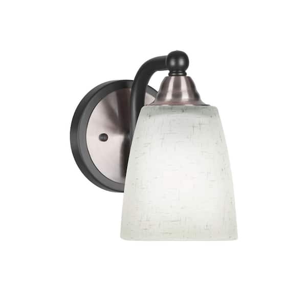 Unbranded Madison 4.5 in. 1-Light Matte Black and Brushed Nickel Wall Sconce with Standard Shade