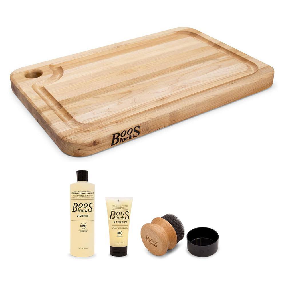 JOHN BOOS 18 in. x 12 in. Maple Wood Reversible Cutting Board and