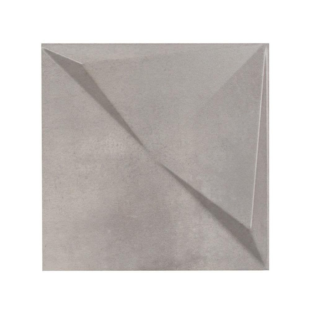 Jeffrey Court Take Home Tile Sample - 3D Field Tile Grey 4 in. x 4 in ...