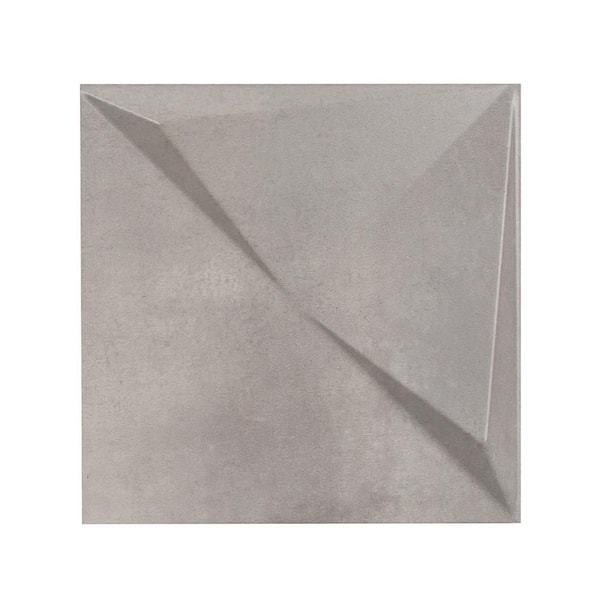 Take Home Tile Sample - 3D Field Tile Grey 4 in. x 4 in Matte Ceramic Wall Tile Sample