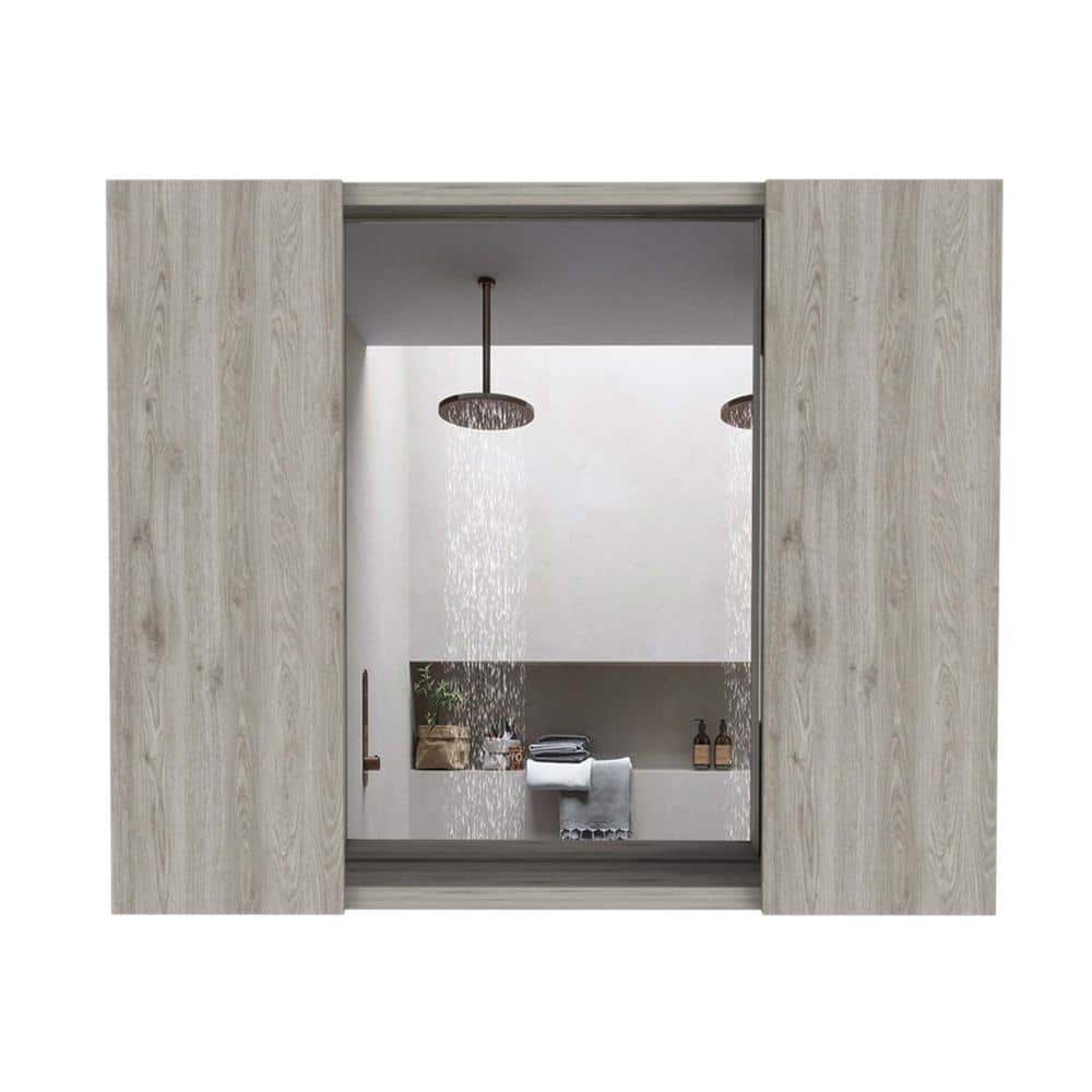 23.62 in. W x 19.52 in. H Rectangular Light Grey Recessed or Surface