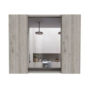 23.62 in. W x 19.52 in. H Rectangular Light Grey Recessed or Surface Mount Medicine Cabinet with Mirror with 4-Shelf