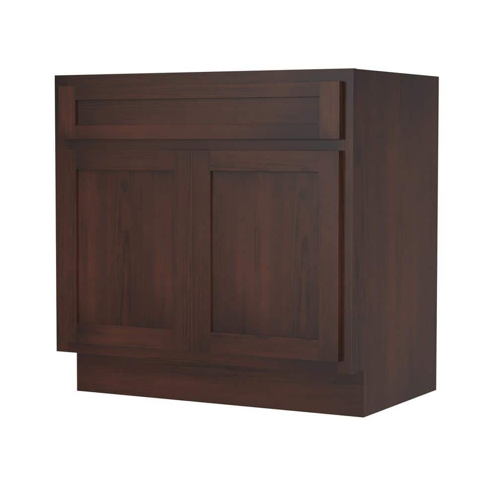 White Shaker Style 36" Engineered Wood Vanity Cabinet