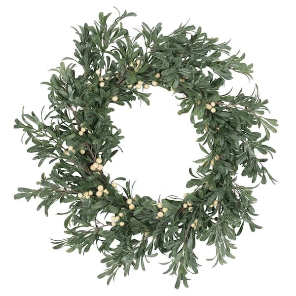 Noble House Mariette 29 in. Snowberry Artificial Christmas Wreath
