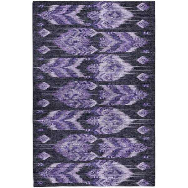 Dream Shag Premium Machine Washable Abstract ADS812 Purple 5 ft. x 7 ft. 6 in. Area Rug