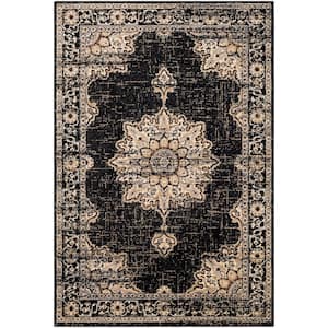 Sora Black 6 ft. 7 in. x 9 ft. 6 in. Oriental Area Rug