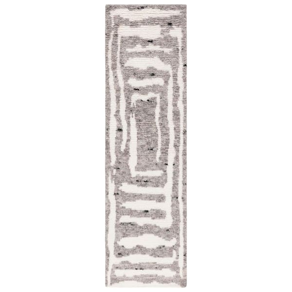 Casablanca 2 ft. x 8 ft. Ivory/Gray Two-Toned Spiral Runner Rug