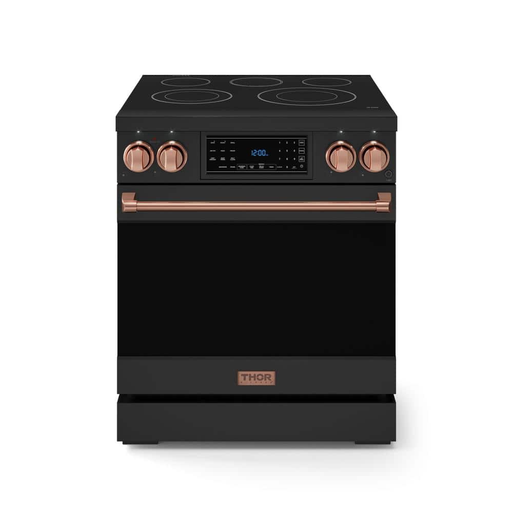Gordon Ramsay Series 30 in. 5 Burner Elements Freestanding Electric Range in Matte Black and Rose Gold with Air Fryer price history on PriceWatchPro