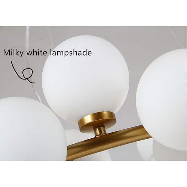 OUKANING 25-Light Gold Modern Creative Bubble Glass Ball
