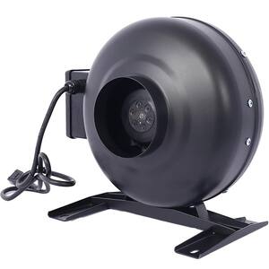 6 in. 1 Fan Speed Drum Fan 412 CFM Inline Duct Fan: Air Circulation Vent Blower for Hydroponics, Basements and Kitchens