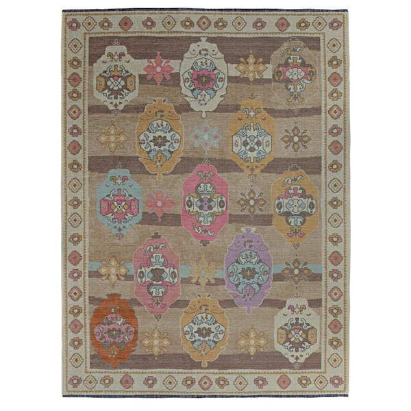 Lena Brown and Beige 2 ft. x 3 ft. Transitional Woven Oriental Polyester Rectangle Indoor Accent Area Rug