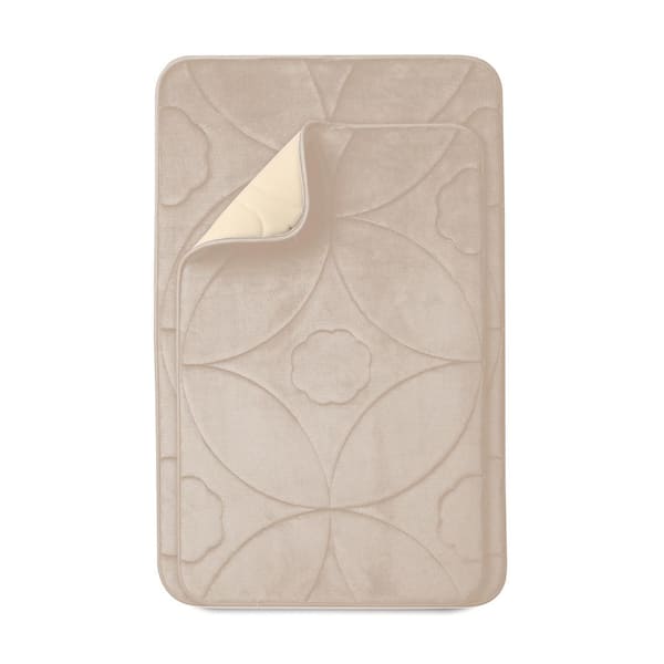 Taupe Memory Foam Bath Mat/area rug 17"x24" Non-skid Absorbent 