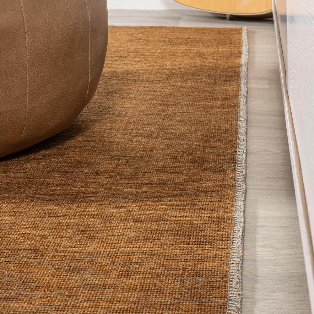 Chayton Terracotta and Cream Geometric Washable Area Rug 8' x 10'