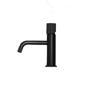 Modern Contemporary Commercial Metering Single Handle Bathroom Sink Faucet and Hot Cold Mixer in Black