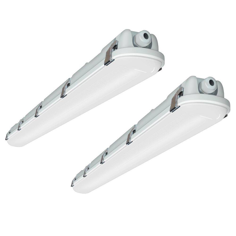 2-Pack 4 ft. White 150 Watt Equivalent Integrated LED Dimmable LED Vapor Tight fixture, CCT/Wattage/Lumen Selectable price history on PriceWatchPro