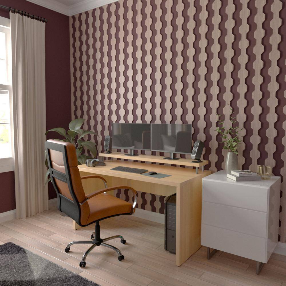 Walnut Adjustable Decorative Wood Slat Wall Panel Kit, 47" Height
