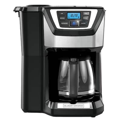 12-Cup Programmable Stainless Steel Drip Coffee Maker with Built-In Grinder