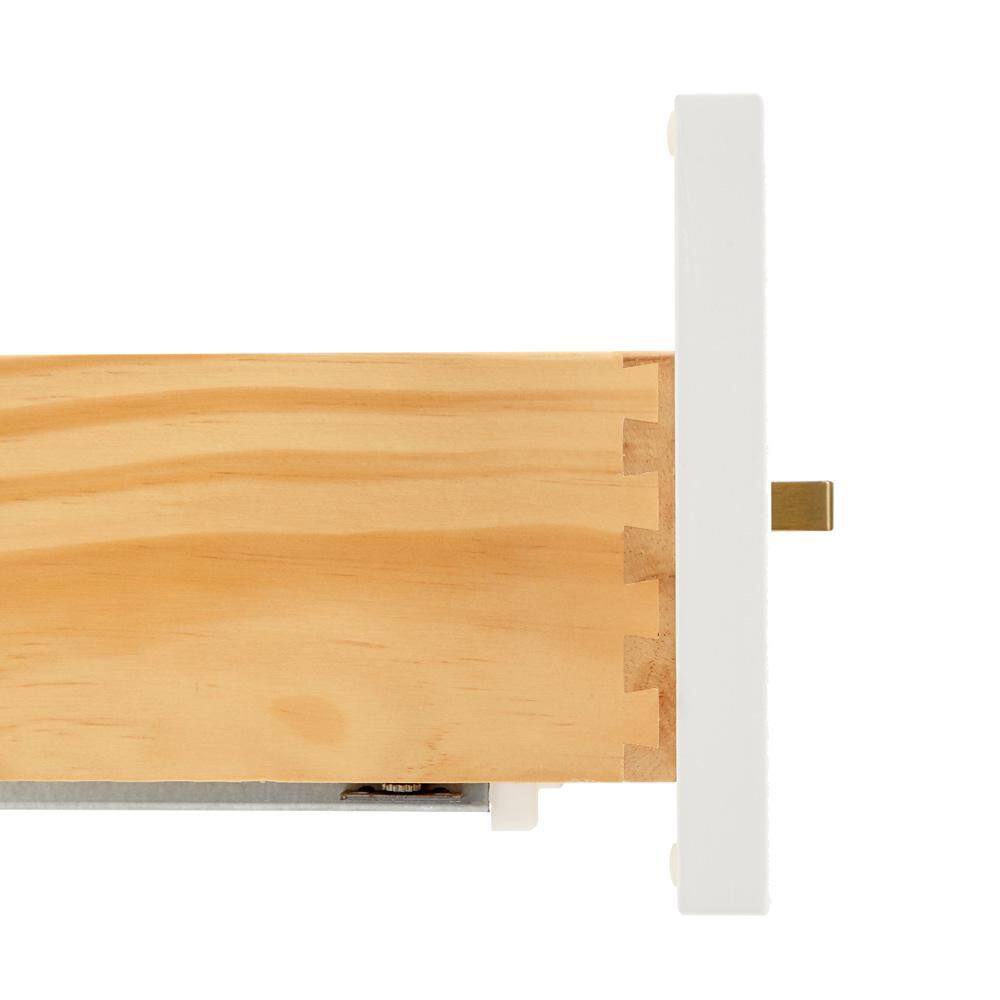 White Wood Freestanding Bathroom Vanity with Brass Hardware, 42 inches