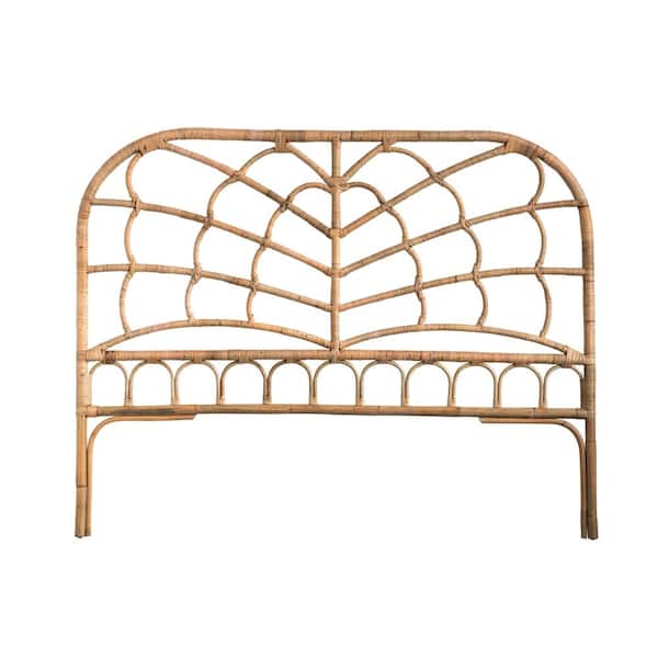 Storied Home Woven Roots Brown Rattan King Headboard