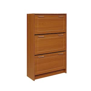49.6 in. H x 29.3 in. W Brown Laminate Shoe Storage Cabinet