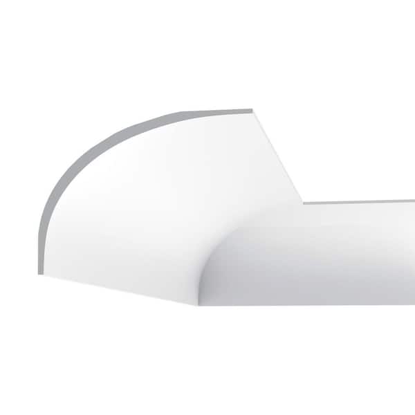 8-1/2 in. x 6-1/4 in. x 78-3/4 in. Primed White Plain Polyurethane Crown Moulding