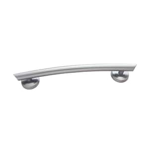 16 in. x 1.25 in. Curved Contemporary Grab Bar with Grips in Brushed Nickel