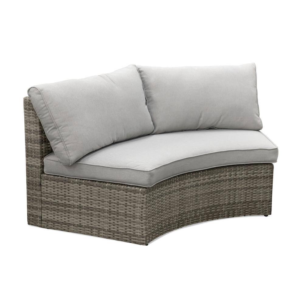 Gray Aluminum 6-Piece Outdoor Sectional with Fire Pit
