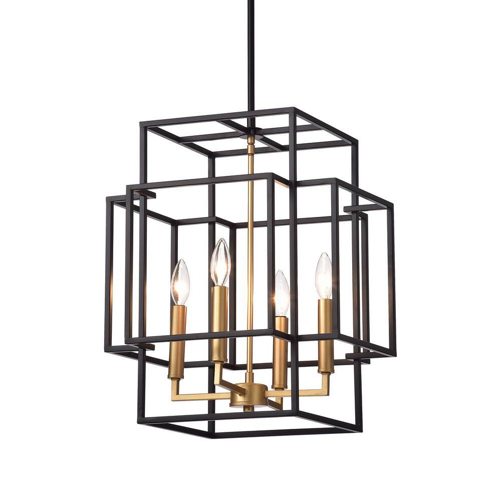 Hartwell 15 in. 4-Light Black Indoor Pendant Chandelier price history on PriceWatchPro