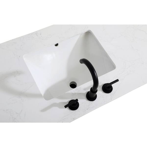 72 in. Double Sink White Bath Vanity with White Engineered Marble Top
