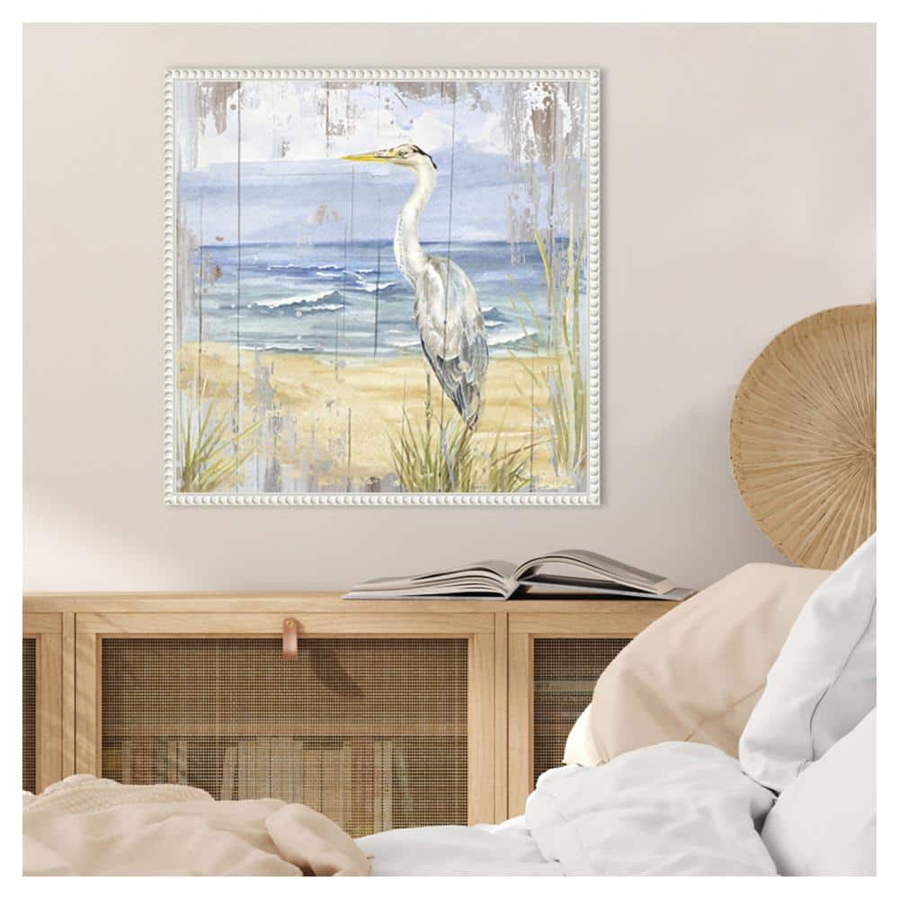 Birds of the Coast Rustic II White Framed Canvas Art
