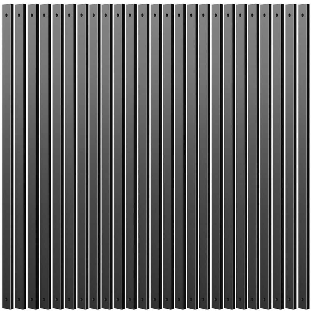 Afoxsos 26 in. H x 5.5 in. W Black Metal Stair Railing Kit for Deck ...