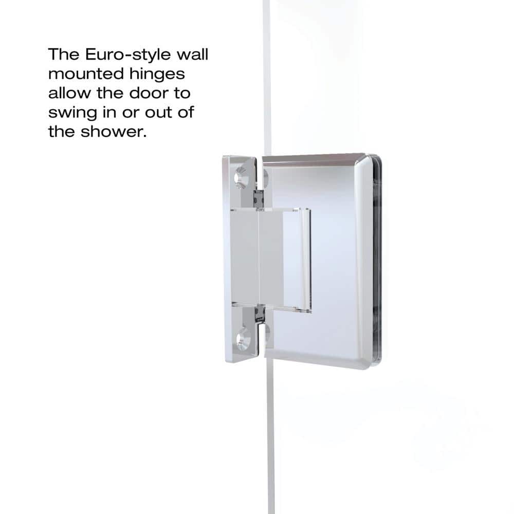 Celesta 46" x 76" Frameless Clear Glass Chrome Shower Door