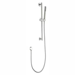 1-Spray Patterns with 1.75 GPM 1.5 in. Wall Mount Handheld Shower Head with Adjustable Slide Bar in Brushed Nickel