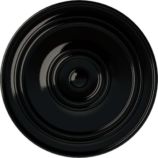 Ekena Millwork 21-7/8 in. x 2-3/8 in. Classic Urethane Ceiling Medallion (For Canopies upto 5-1/2 in.) Hand-Painted Black Pearl