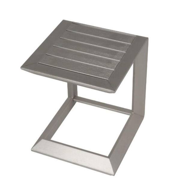 Angel Sar Silver Square All Aluminum Outdoor Coffee Table