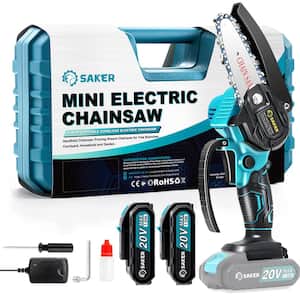 20V 4 in. Cordless Mini Chainsaw Including 2 Batteries