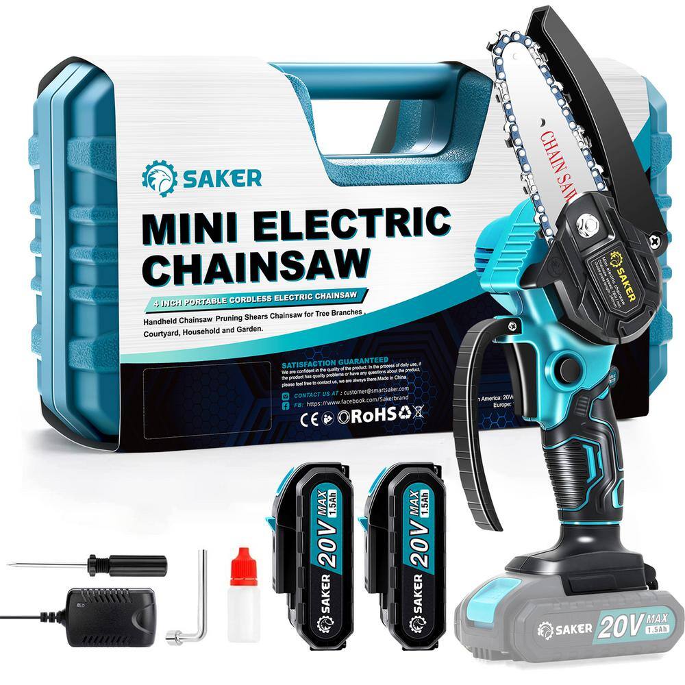 Have a question about Saker 20V 4 in. Cordless Mini Chainsaw Including 2 Batteries Pg 2 The Home Depot