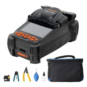 Fiber Fusion Splicer 6 Motor Optical Fiber Cleaver Kit Auto Focus with 5 in. Digital LCD Screen 3in1 Holder for Splicing