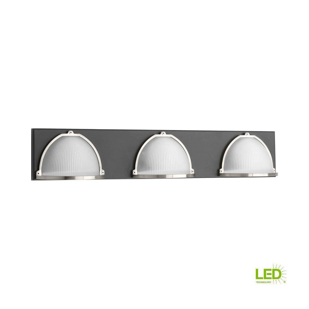 Graphite and Brushed Nickel 3-Light LED Vanity Fixture
