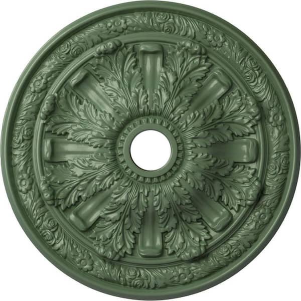 Ekena Millwork 3-1/4" x 30" x 30" Polyurethane Flagstone Ceiling, Hand-Painted Athenian Green