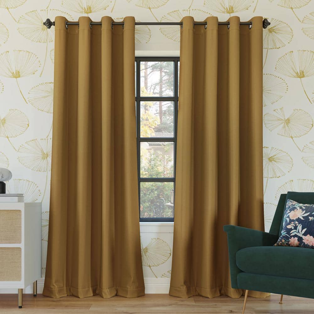 Sun Zero Oslo Theater Grade Gold Polyester Solid 52 in. W x 63 in