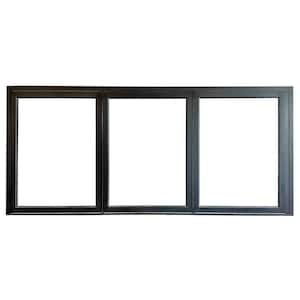 Teza Bi-Fold Bi-Fold 96 in. W x 42 in. H Right-Handed Matte Black Aluminum Tempered Window