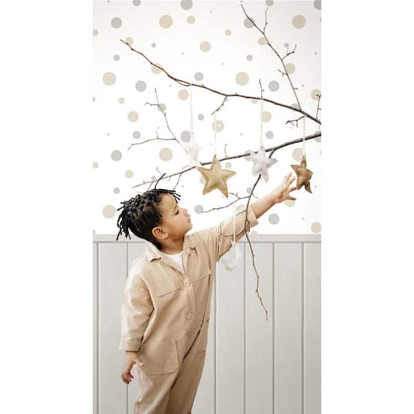 Little Explorers 2 Blue Polka Dots Matte Finish Non-Pasted Non-Woven Wallpaper Sample