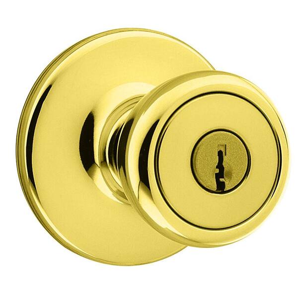 Kwikset Tylo Polished Brass Keyed Entry Door Knob